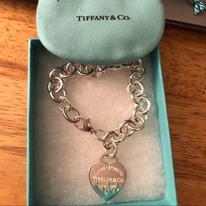 Authentic Tiffany & Co Blue Splash RTT Heart Bracelet